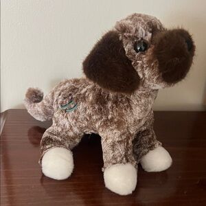 Plush Brown and White Dog Toy - Soft Stuffed Puppy